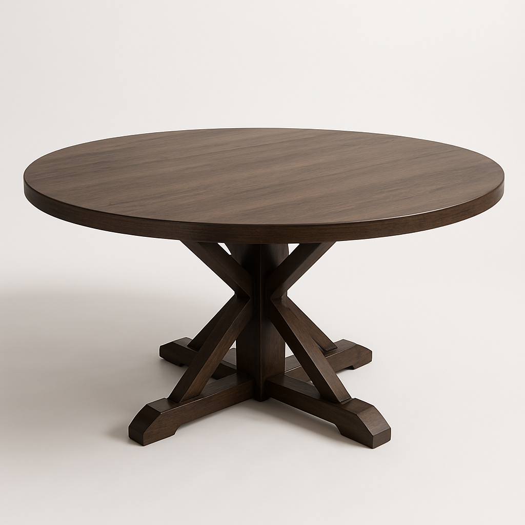 Table ronde 8 personnes bois foncé