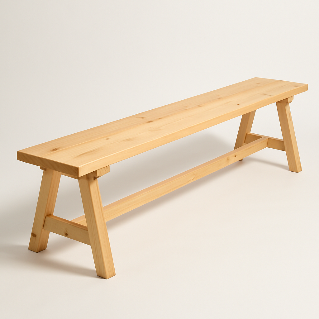 Banc bois massif 2m bois clair