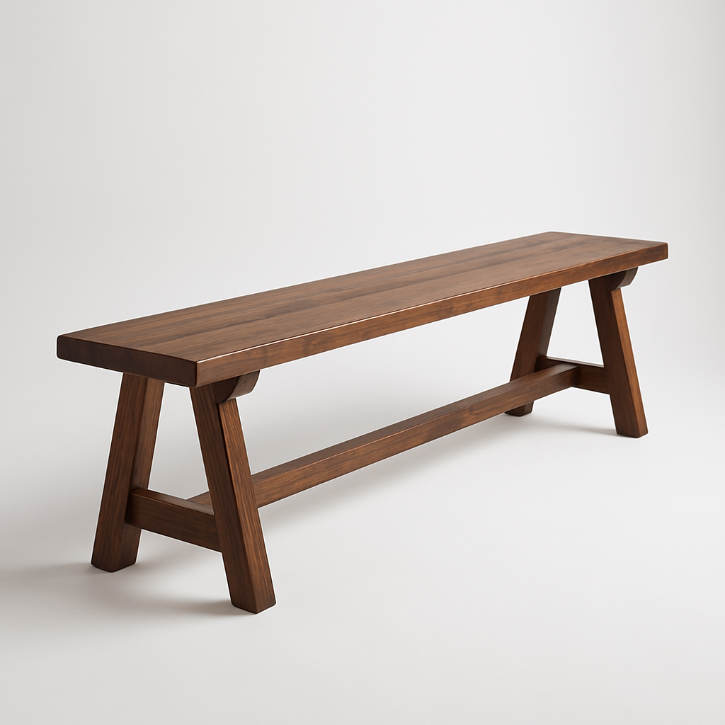 Banc bois massif 2m bois foncé