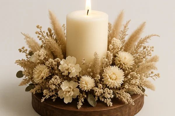 Centre de table fleuri rustique