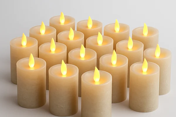 Lot 20 bougies LED rustique