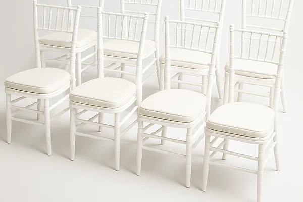 Lot 10 chaises chiavari blanches