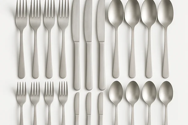 Lot 30 couverts inox brossé minimaliste