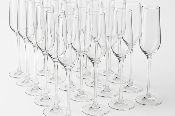 Lot 30 flûtes champagne minimaliste
