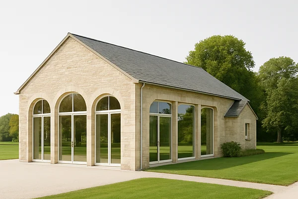 Salle de mariage avec parc