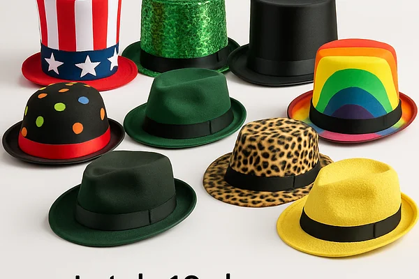 Lot 10 chapeaux thématiques taille M