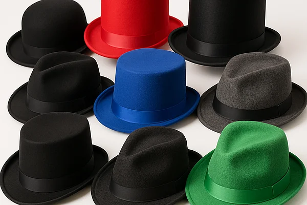 Lot 10 chapeaux thématiques taille L
