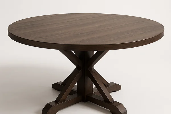 Table ronde 8 personnes bois foncé