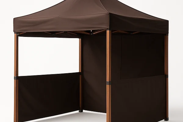 Tonnelle pliante 3x3m bois foncé